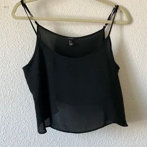 Black Crop Top Blouse